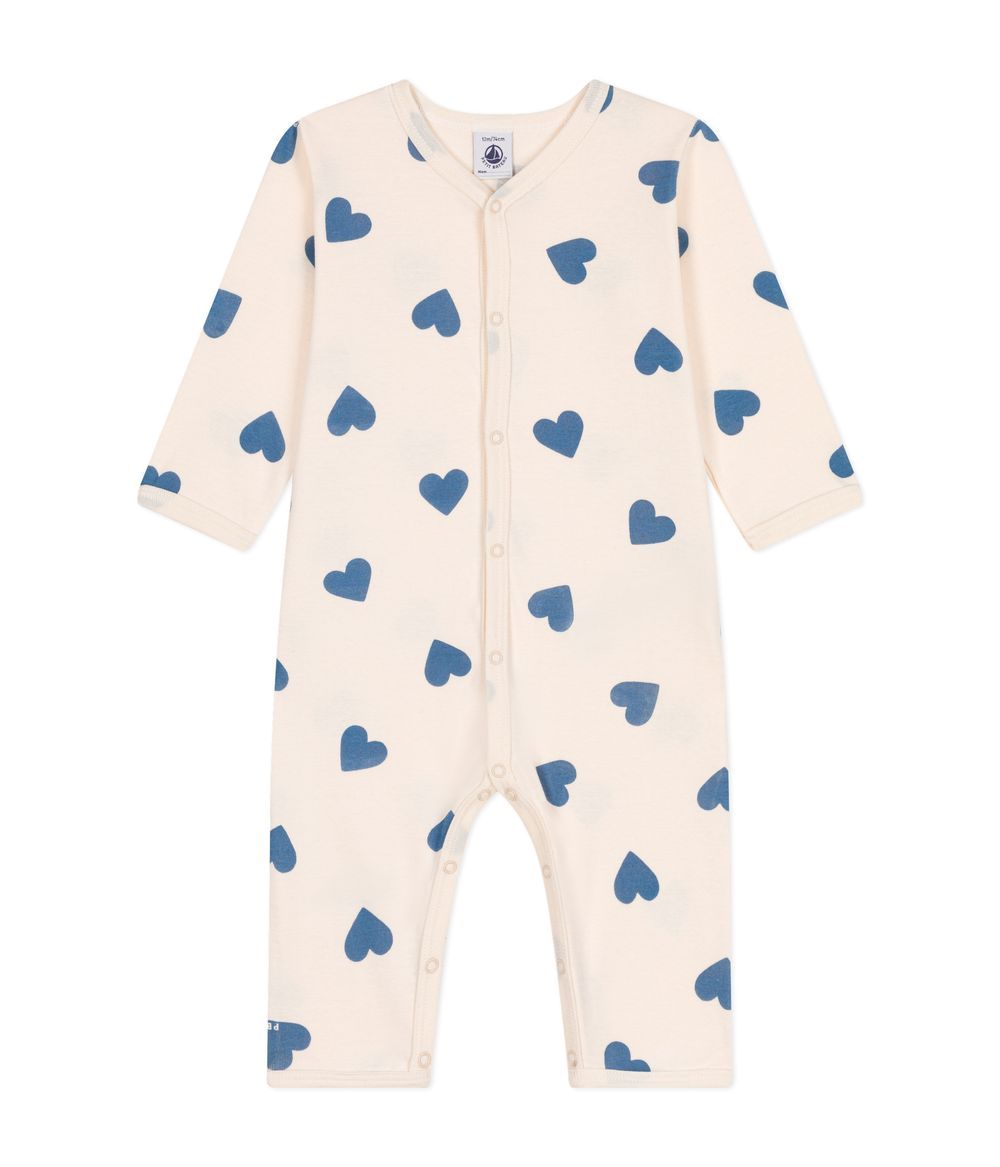 Petit Bateau - Babies' Printed Cotton Footless Sleepsuit - Avalanche/Beach White/Blue