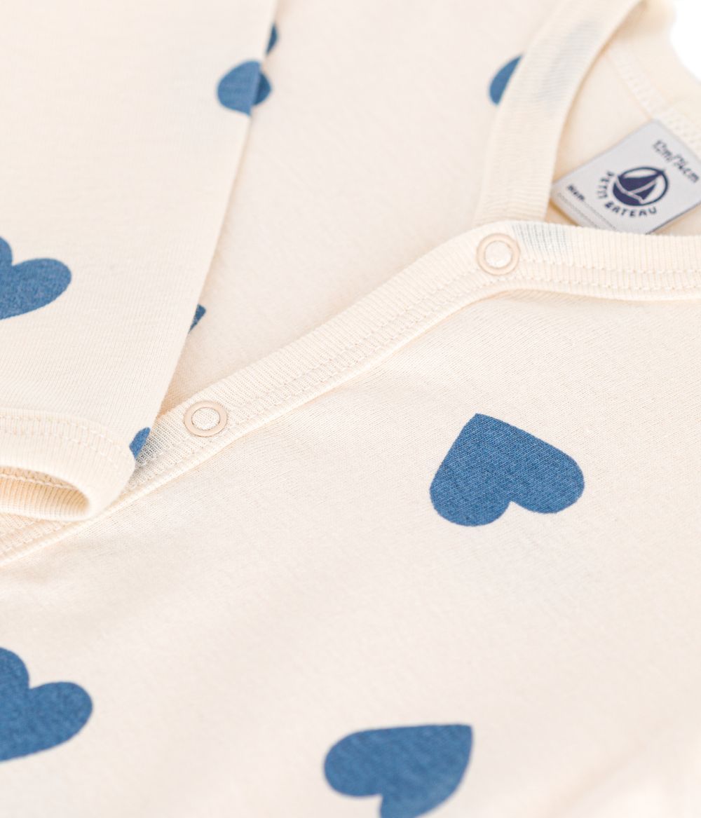 Petit Bateau - Babies' Printed Cotton Footless Sleepsuit - Avalanche/Beach White/Blue