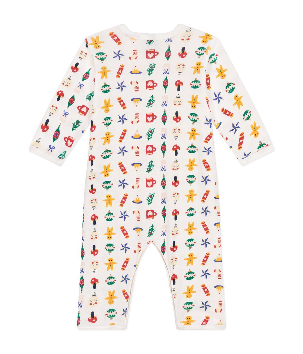 Petit Bateau - Babies' Printed Footless Sleepsuit - Marshmallow White