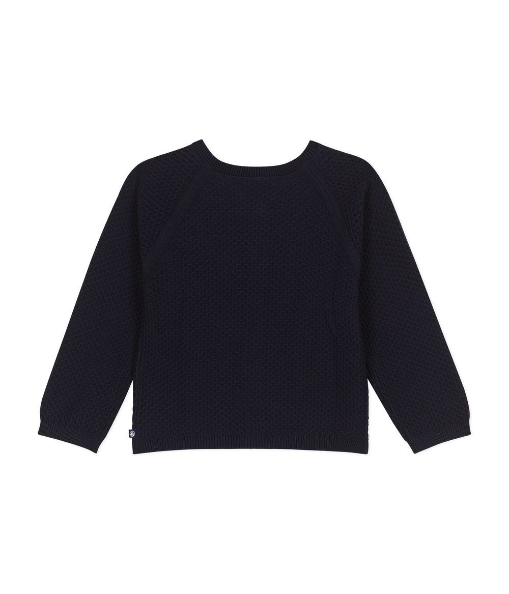 PETIT BATEAU - Girls' Cotton Cardigans - Smoking Blue