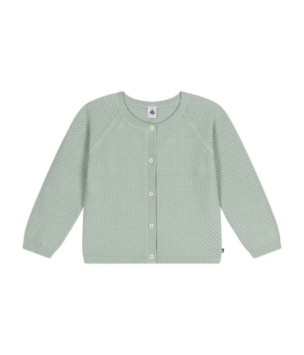 PETIT BATEAU - Girls' Cotton Cardigans - Herbier Green