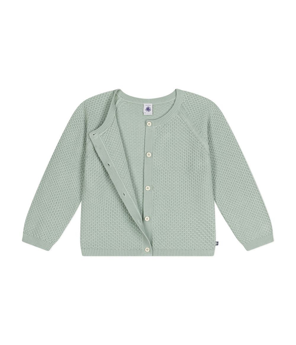 PETIT BATEAU - Girls' Cotton Cardigans - Herbier Green