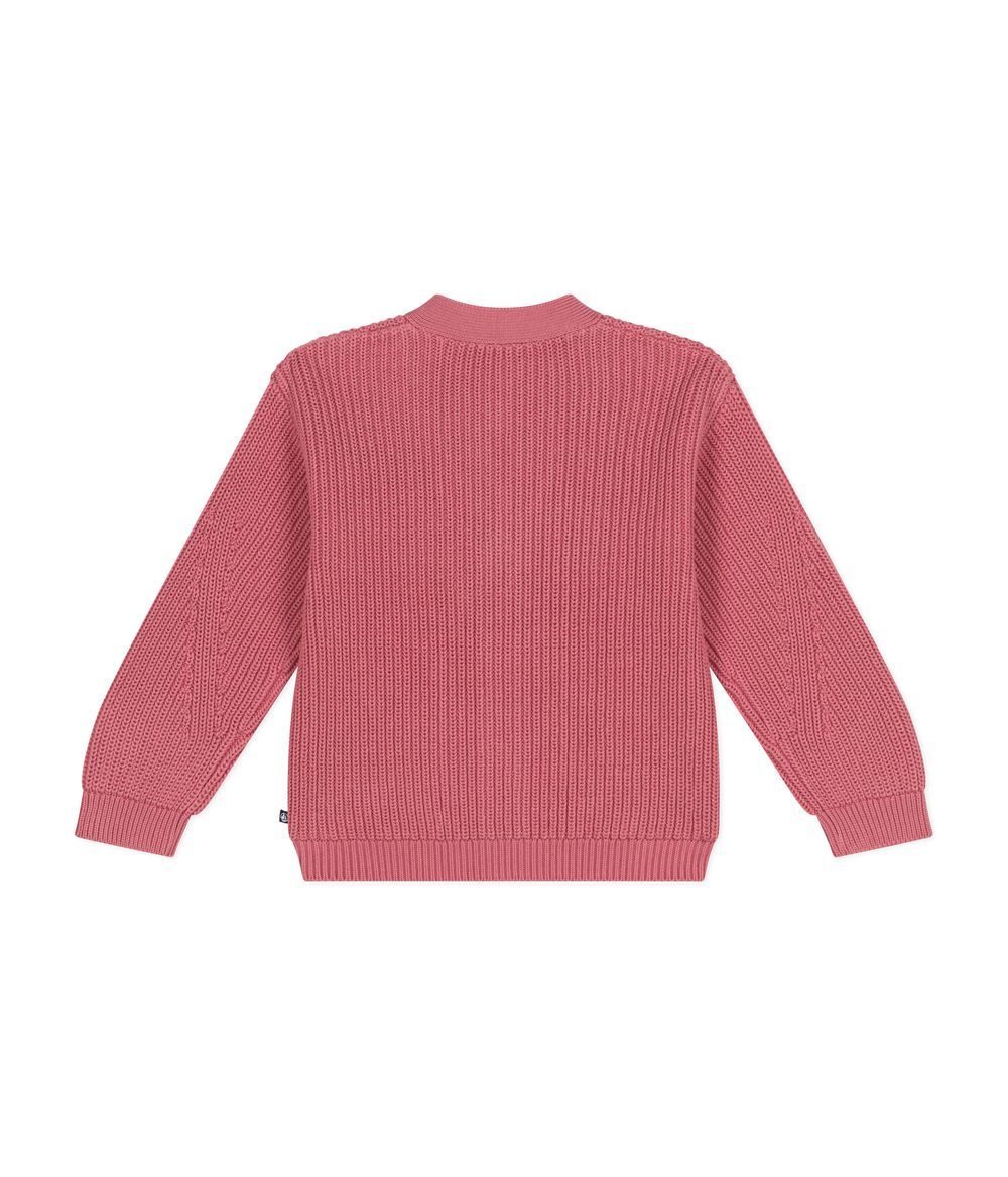 PETIT BATEAU - Little Girls' Cotton Cardigan - Rosewood Pink