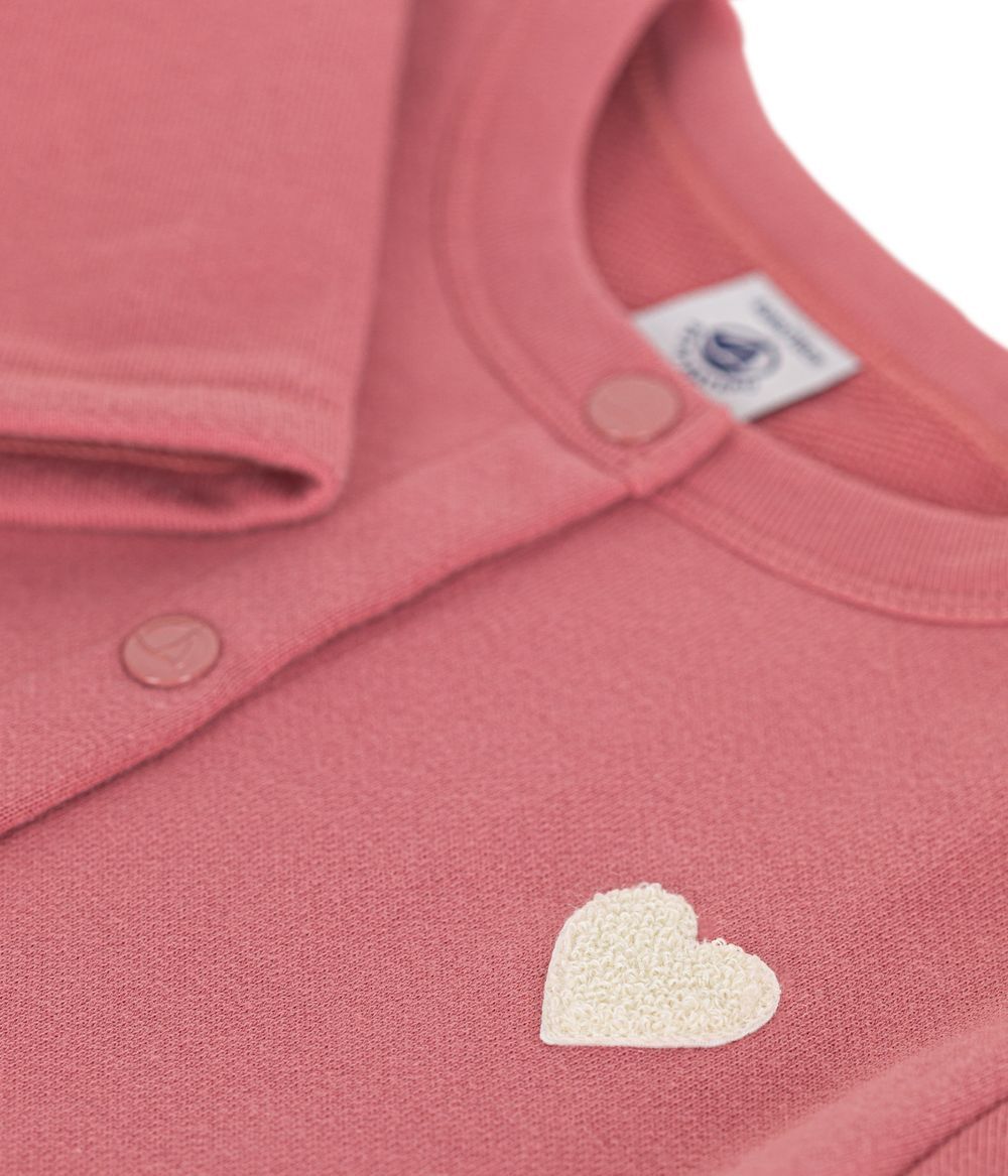 PETIT BATEAU - Girls' Fleece Cardigan - Rosewood Pink