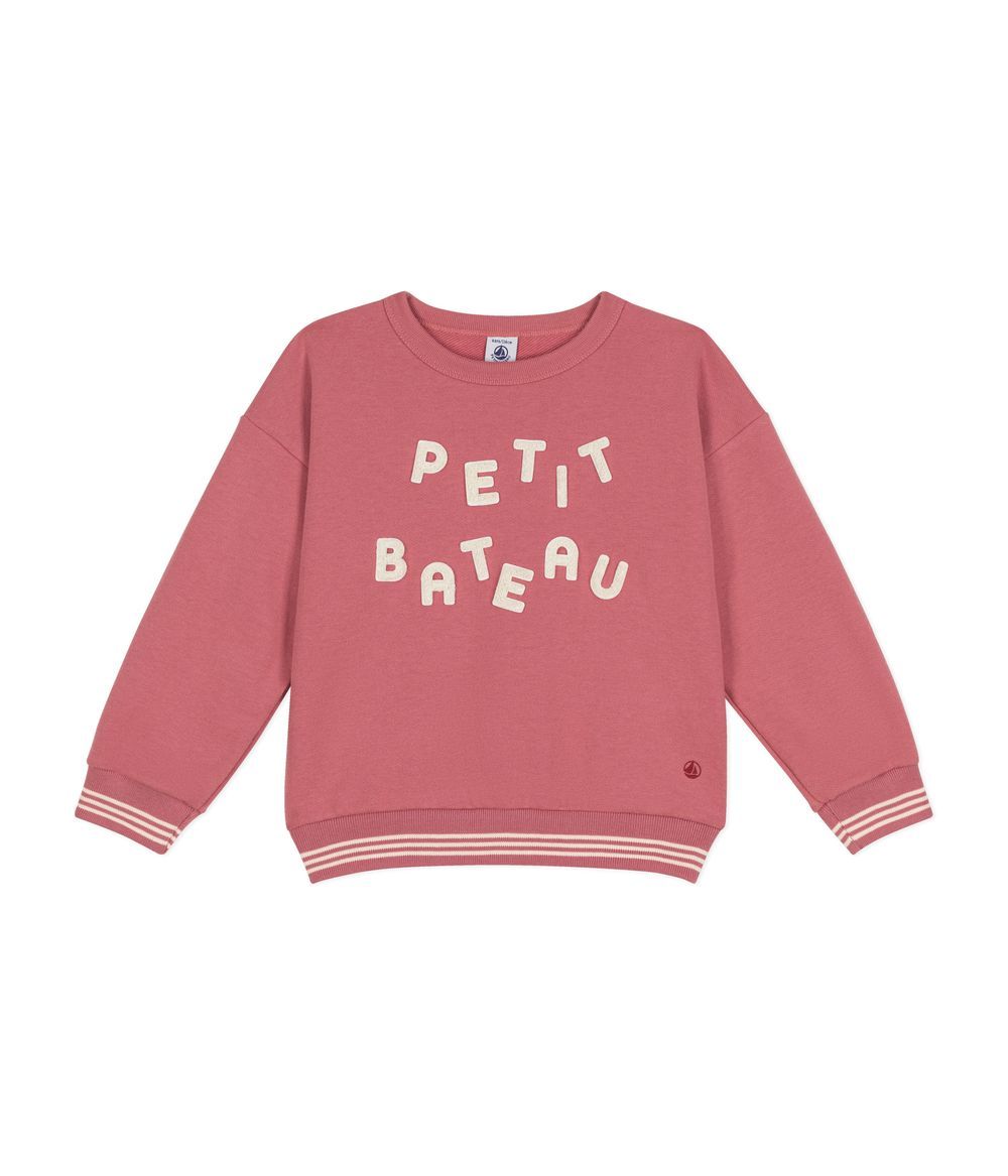 Petit Bateau - Girls Cotton Sweatshirt - Rosewood Pink