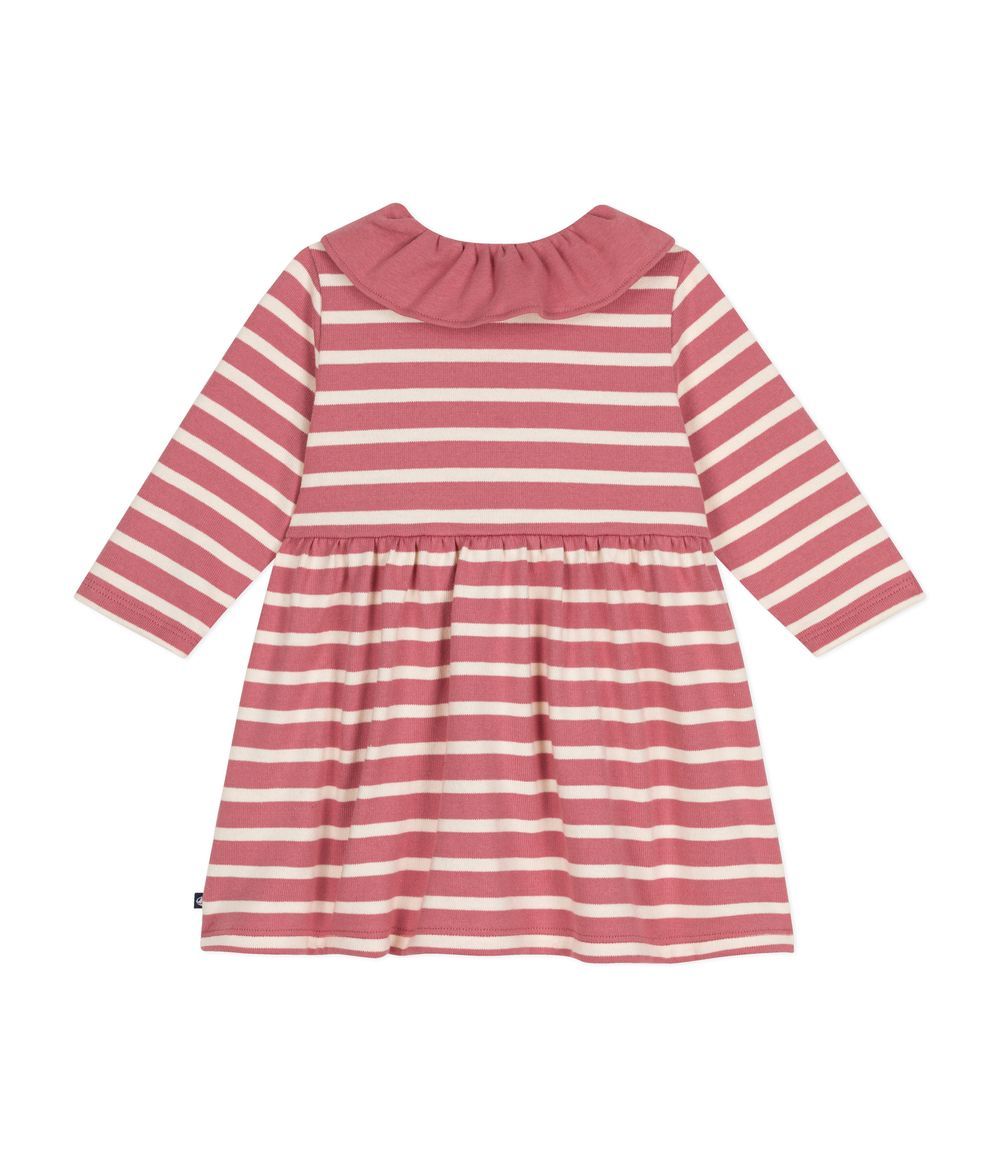 Petit Bateau - Babies' Long-Sleeved Thick Jersey Dress - Rosewood