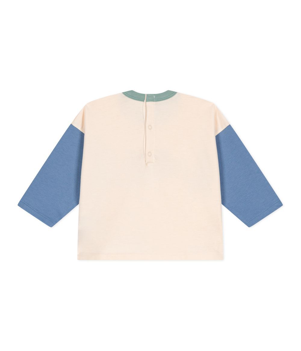 Petit Bateau - Babies' Long-Sleeved Fine Jersey T-Shirt_Avalanche/Beach White