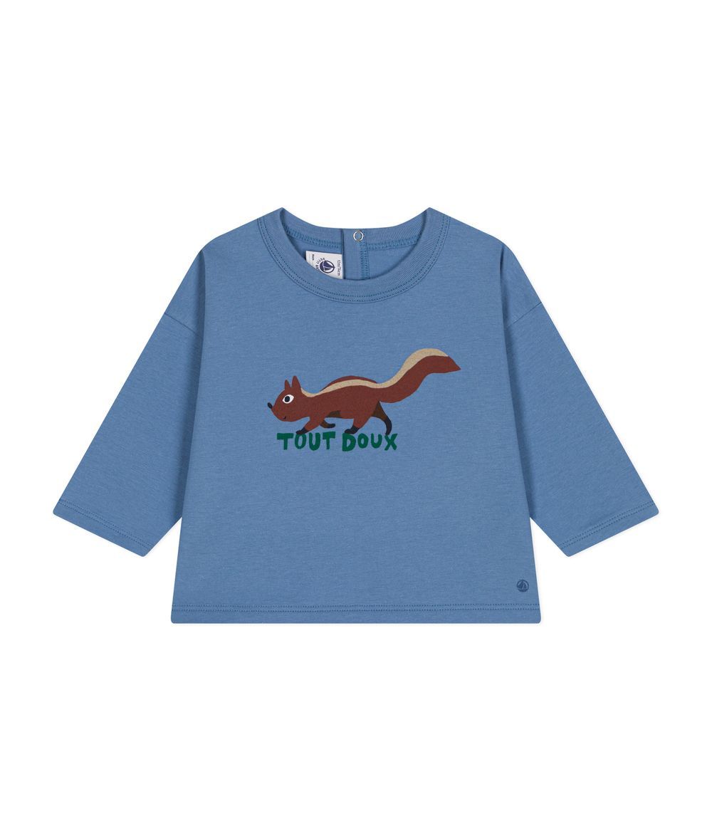 Petit Bateau - Babies' Long Sleeved T-Shirt In Fine Jersey - Beach Blue