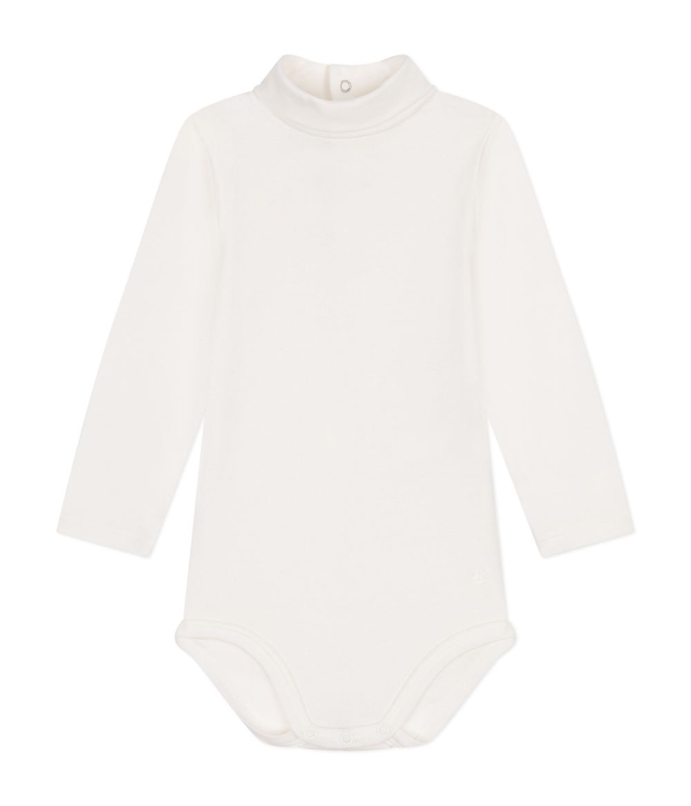 Petit Bateau - Bodysuit - Long-Sleeved Roll Neck - Marshmallow White