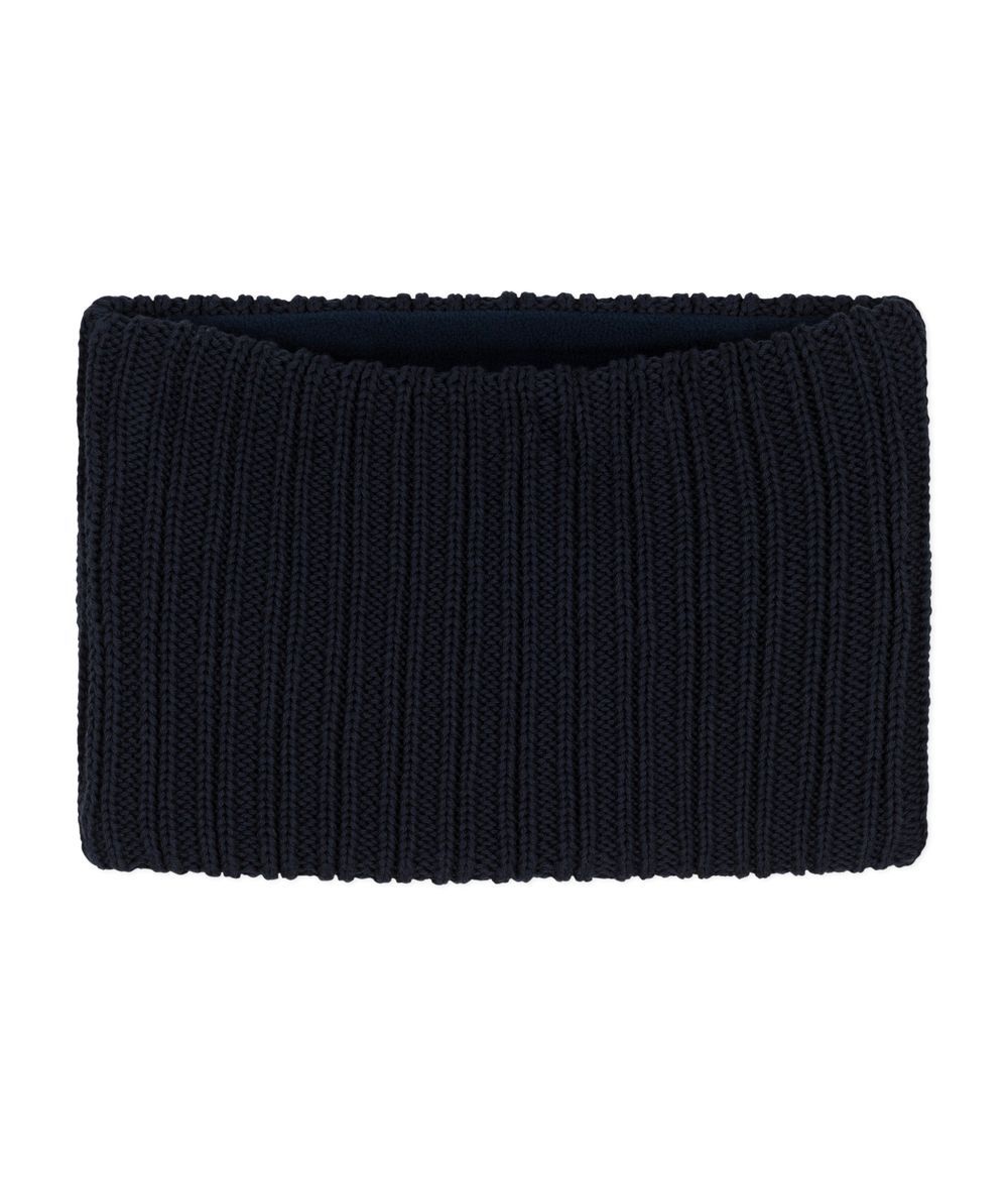 Petit Bateau - Children's Fleece-Lined Knitted Snood - Smoking Blue