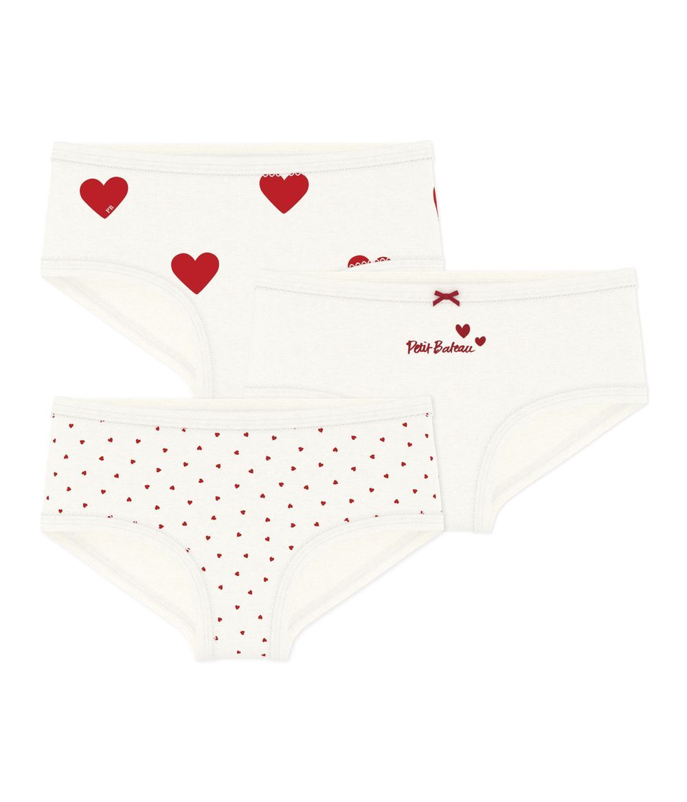 Petit Bateau - 3pc-Set - Girls High Waist Cotton Knickers - White