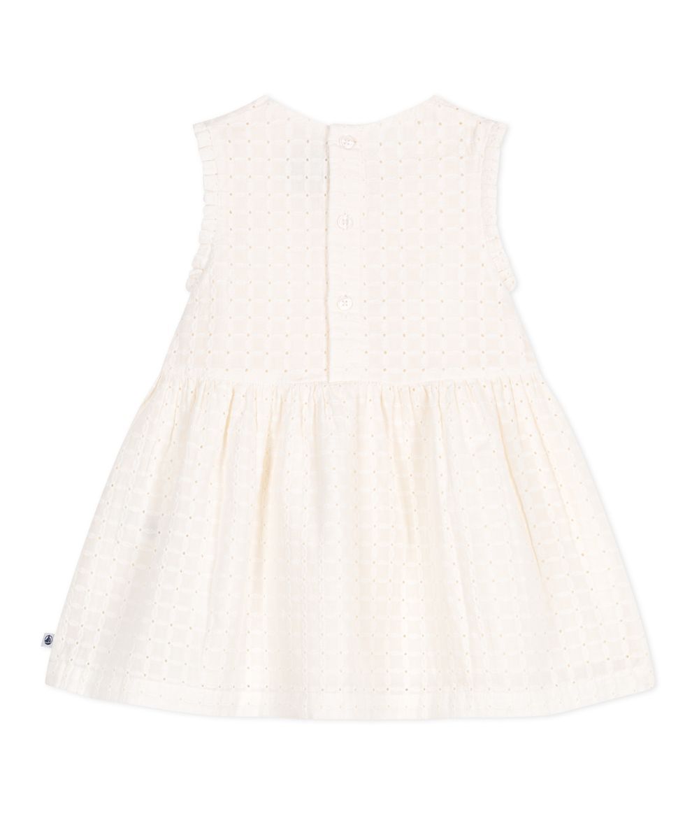 Petit Bateau - Girl's Sleeveless Broderie Anglaise Dress - Marshmallow White