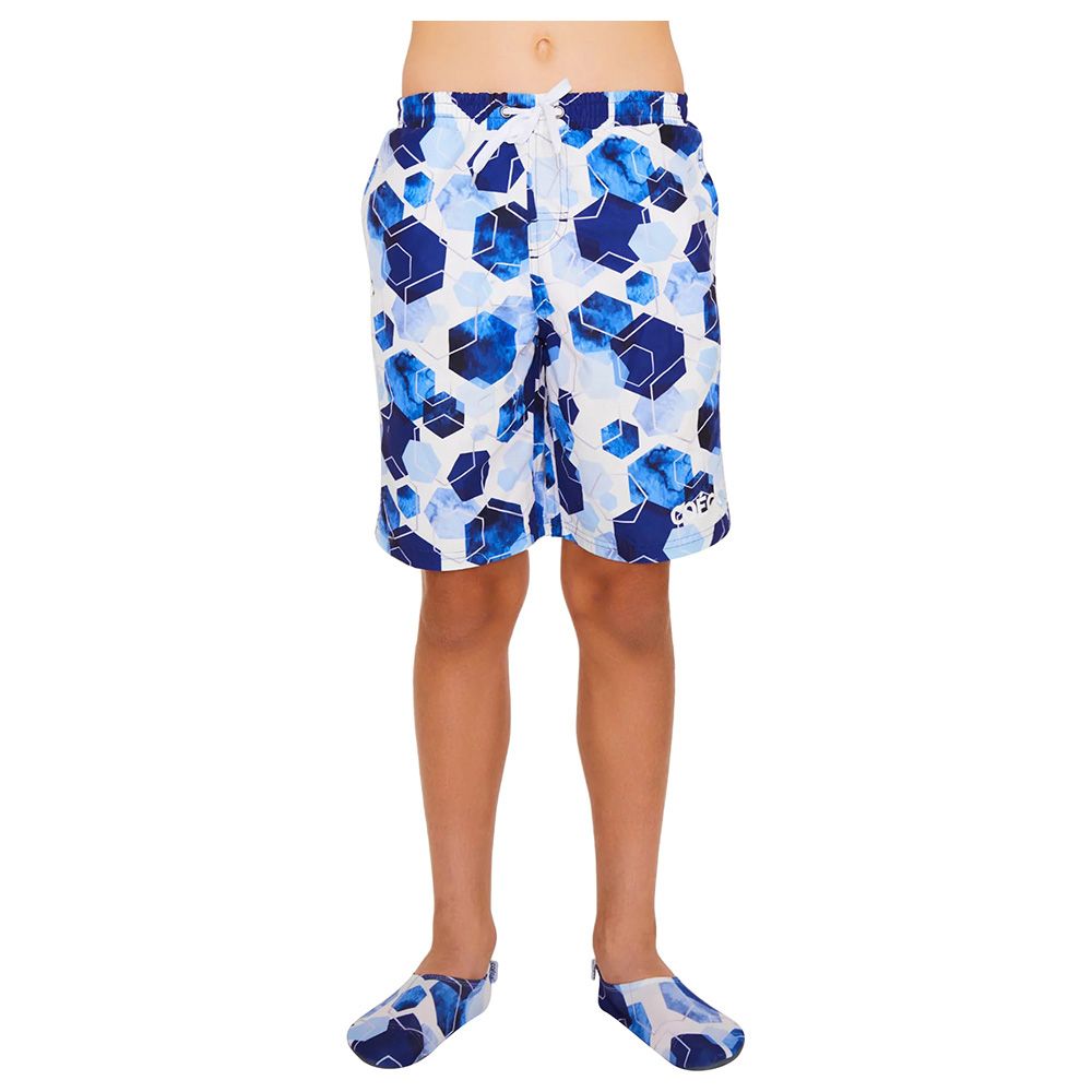 Coega Sunwear - Boys Youth Shorts Board - Navy Watercolor Hexagons