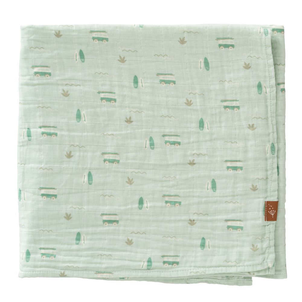 Fresk - Baby Swaddle - Surf Boy - Light Blue - 120x120cm