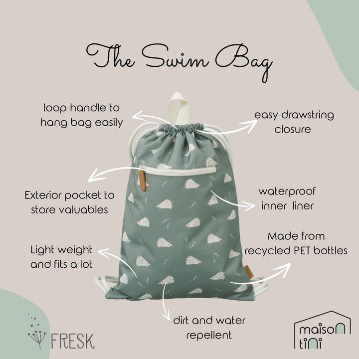 Fresk - Swim Bag - Hedgehog - Blue