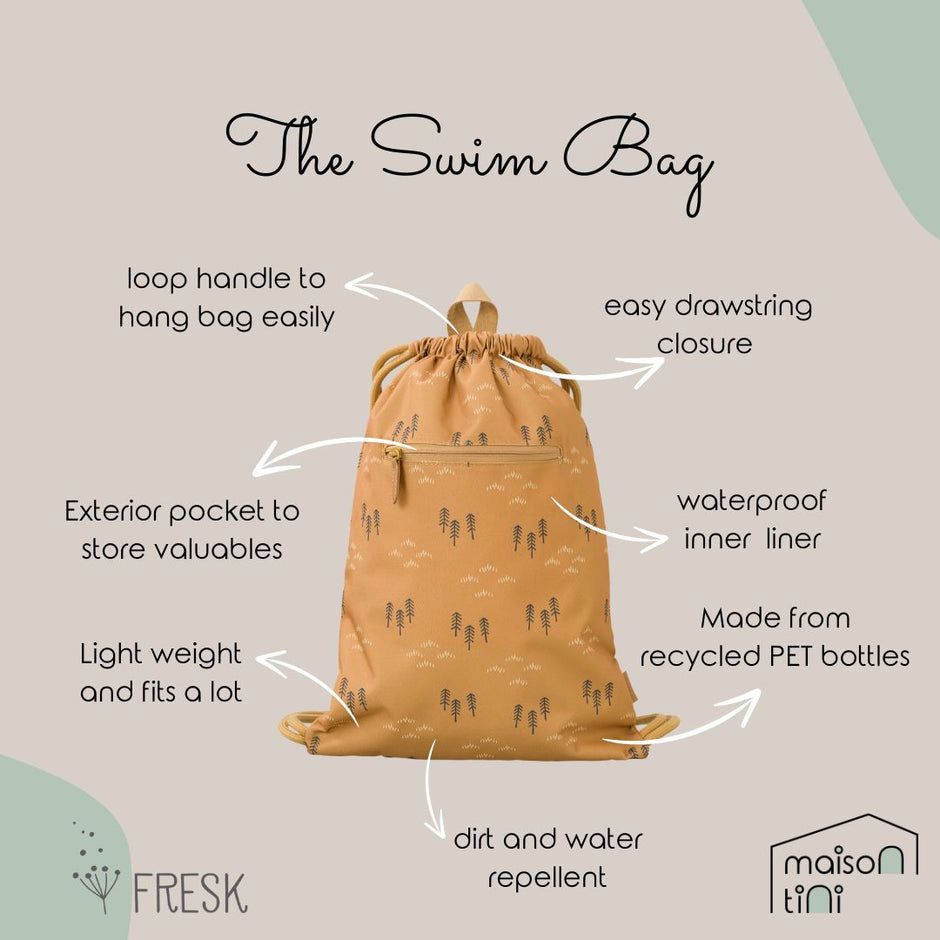 Fresk - Swim Bag - Woods Spruce - Mustard Yellow