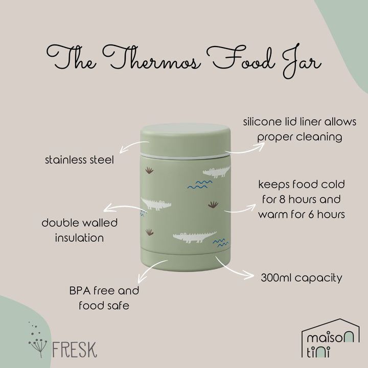 Fresk - Thermos Food Jar - Crocodile - 300 ml