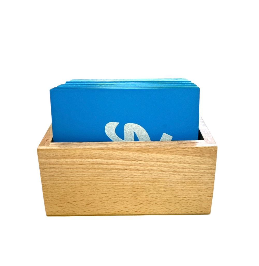 Edu Fun - Sand paper Arabic Cards And wooden box - 28 Pcs