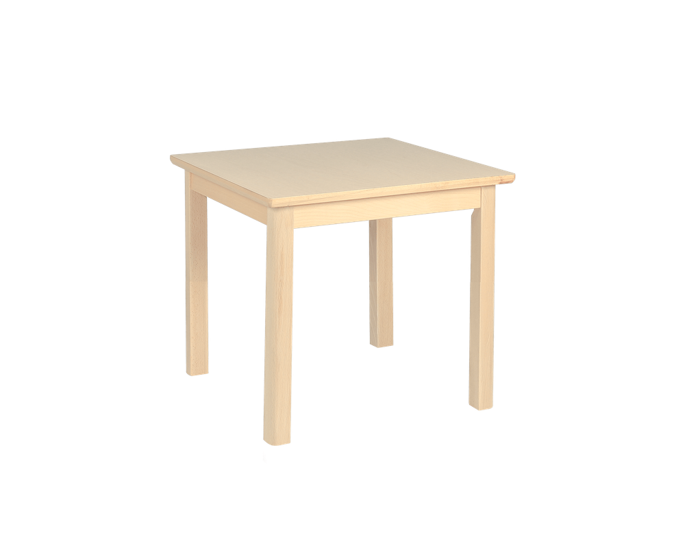 Edu Fun - Elegance Square Table With 4 Legs Set - Woody - 59 cm