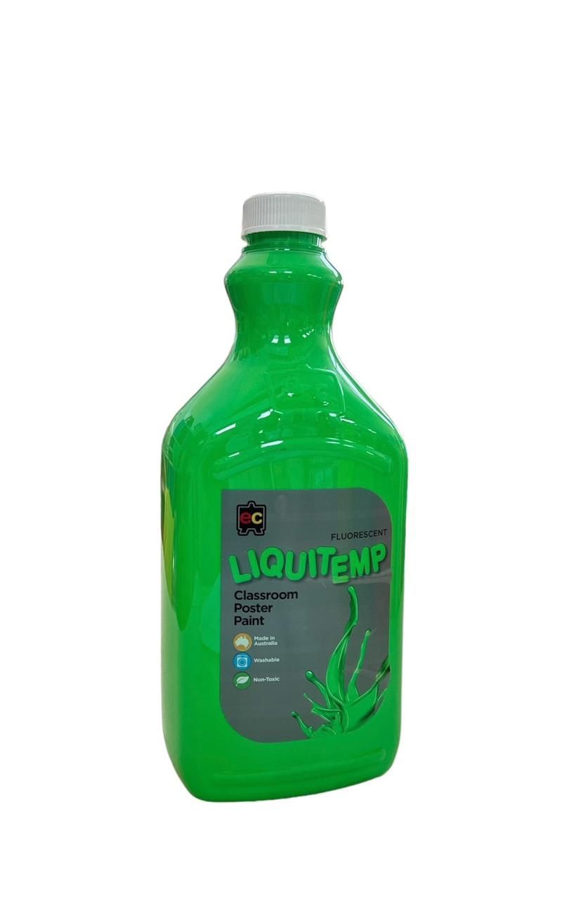 Edu Fun - Liquitemp Classroom Poster Paint - Fluorescent Green - 2 L