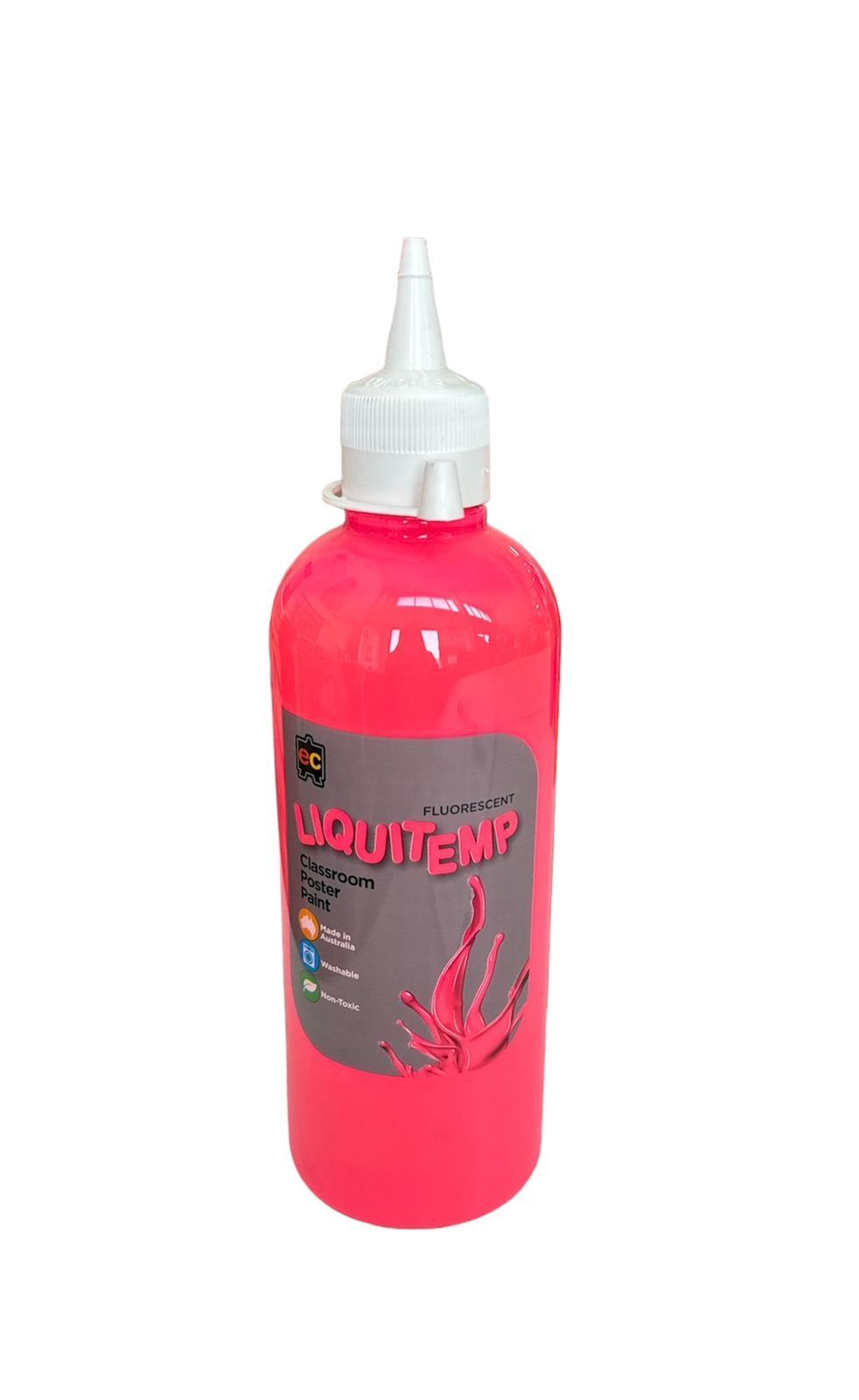 Edu Fun - Fluorescent Liquitemp Classroom Poster Paint - Pink - 500 ml