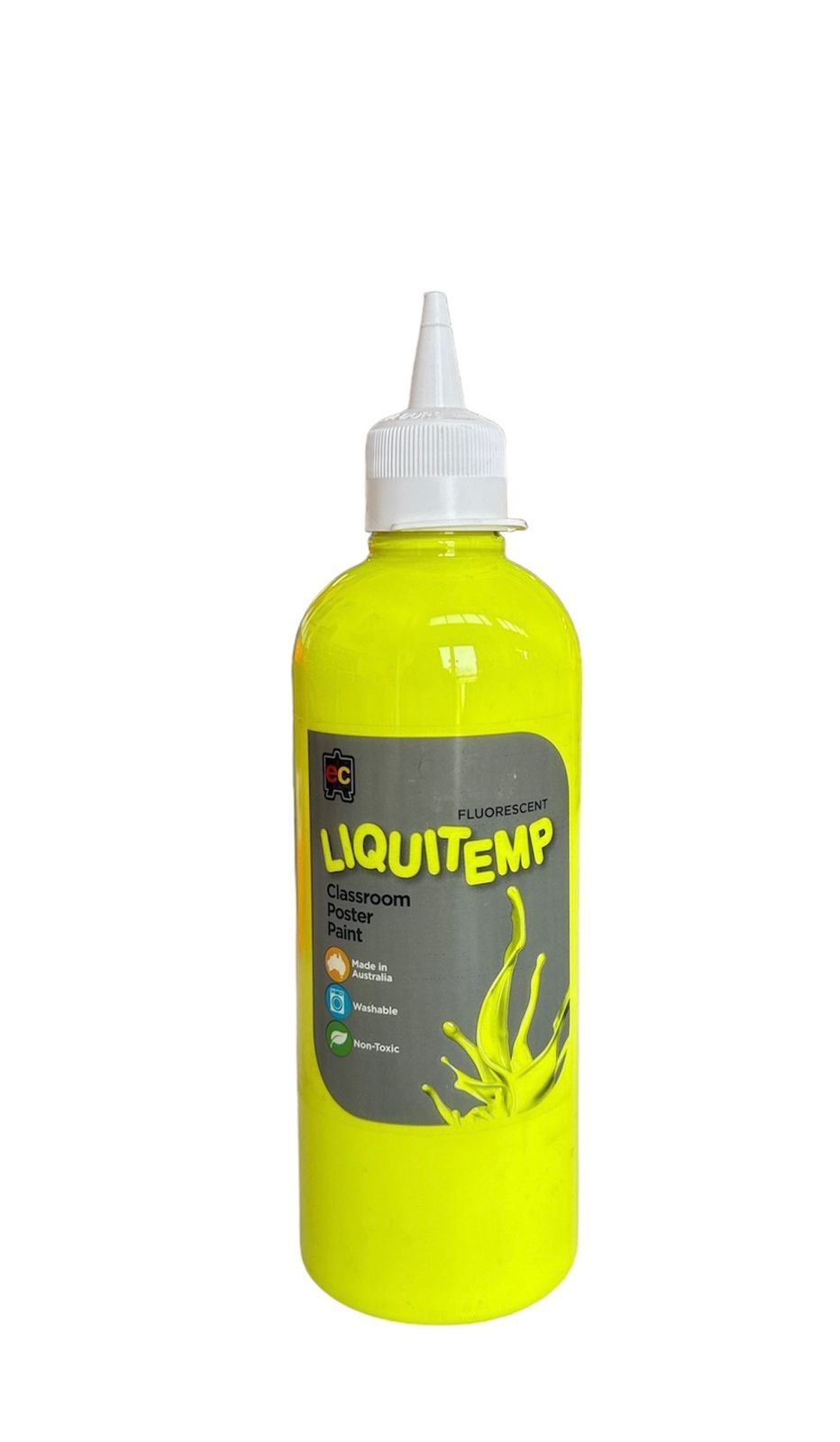 Edu Fun - Fluorescent Liquitemp Classroom Poster Paint - Yellow - 500 ml