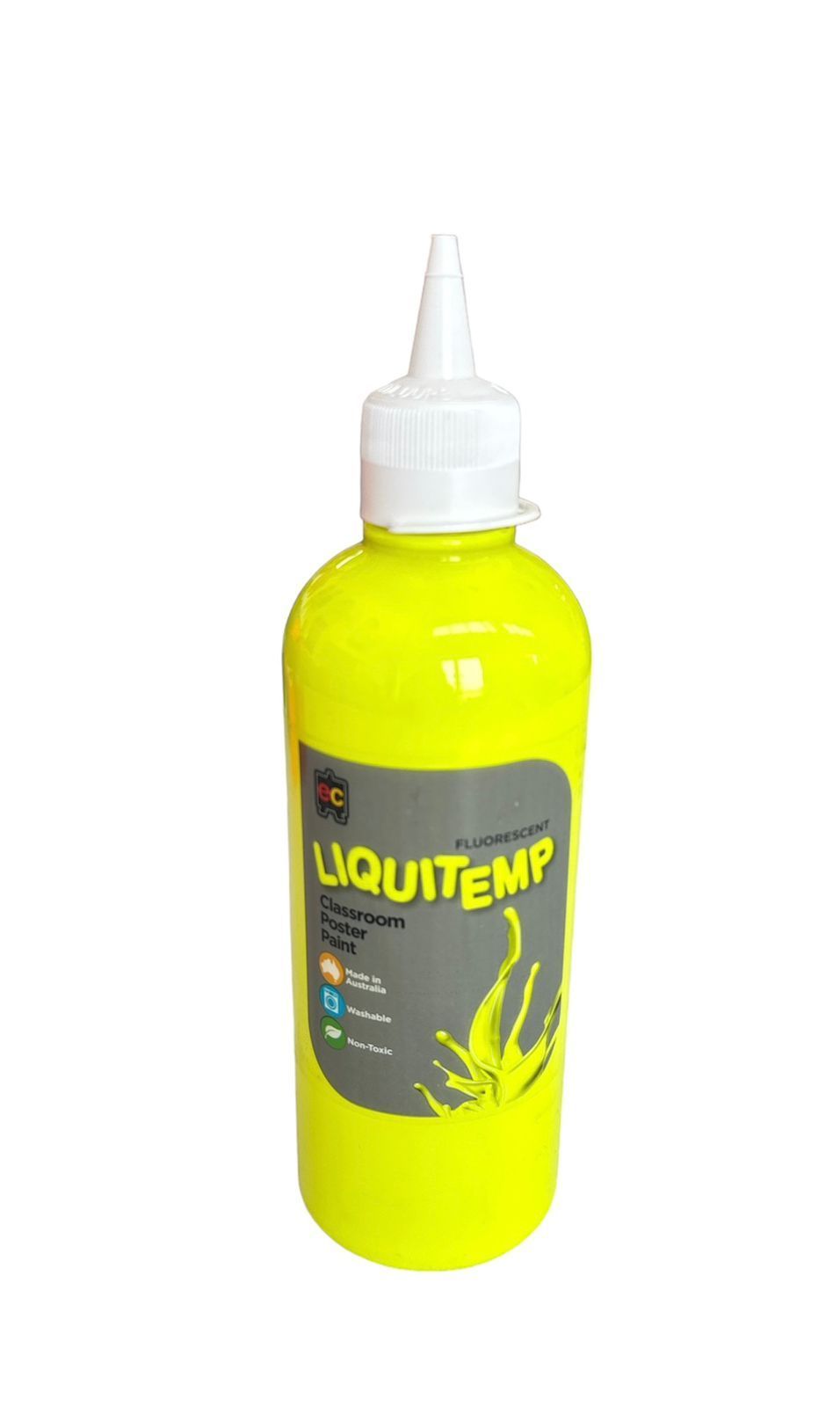 Edu Fun - Fluorescent Liquitemp Classroom Poster Paint - Yellow - 500 ml