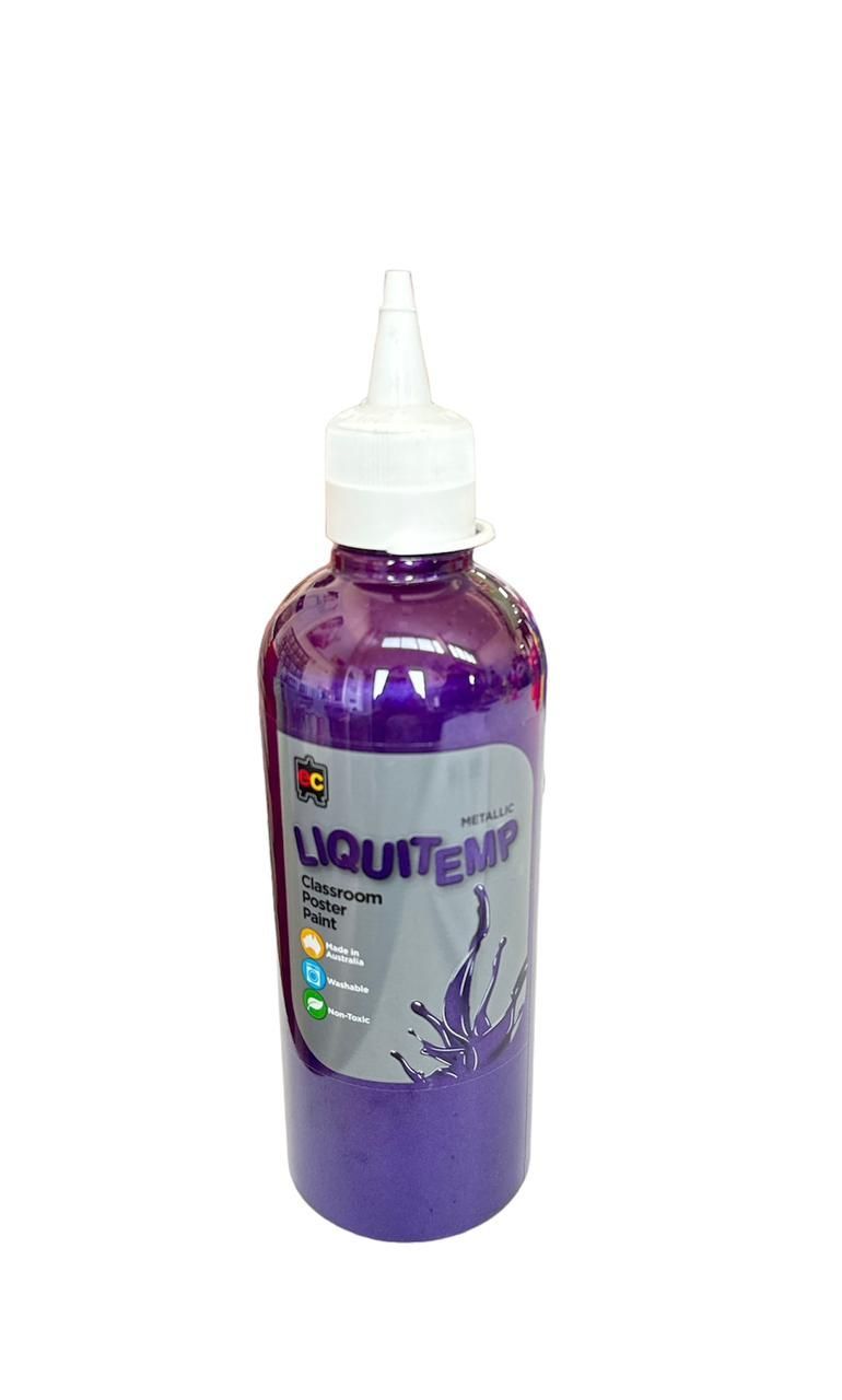 Edu Fun - Metallic Liquitemp Classroom Poster Paint - Purple - 500 ml