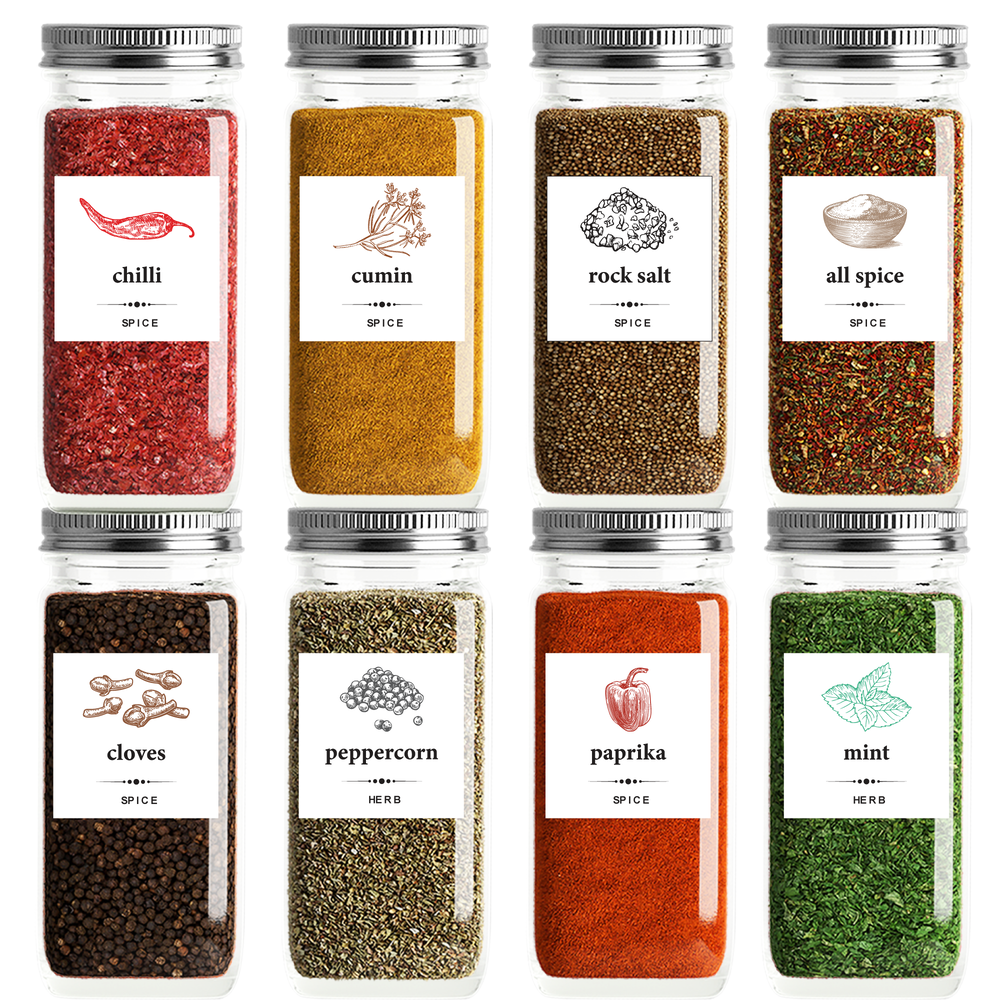 Twinkle Hands - 40 Spice Jar Labels - Pantry Organization - Modern