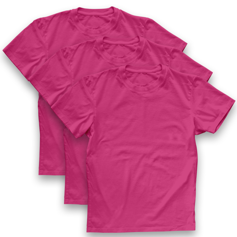 Twinkle Hands - Unisex Short Sleeve Cotton T-shirt Pack Of 3 - Pink