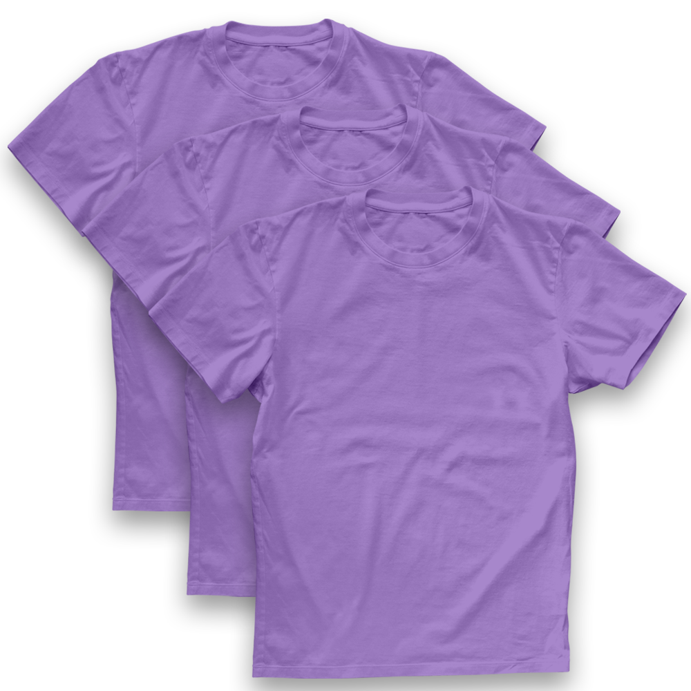 Twinkle Hands - Unisex Short Sleeve Cotton T-shirt Pack Of 3 - Purple