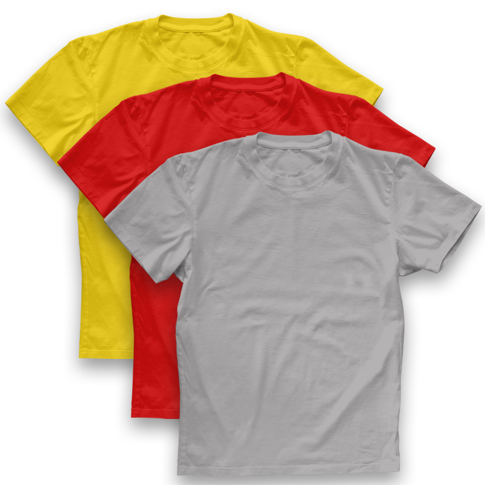 Twinkle Hands - 3pc-Set - Short Sleeves T-Shirt - Grey/Red/Yellow