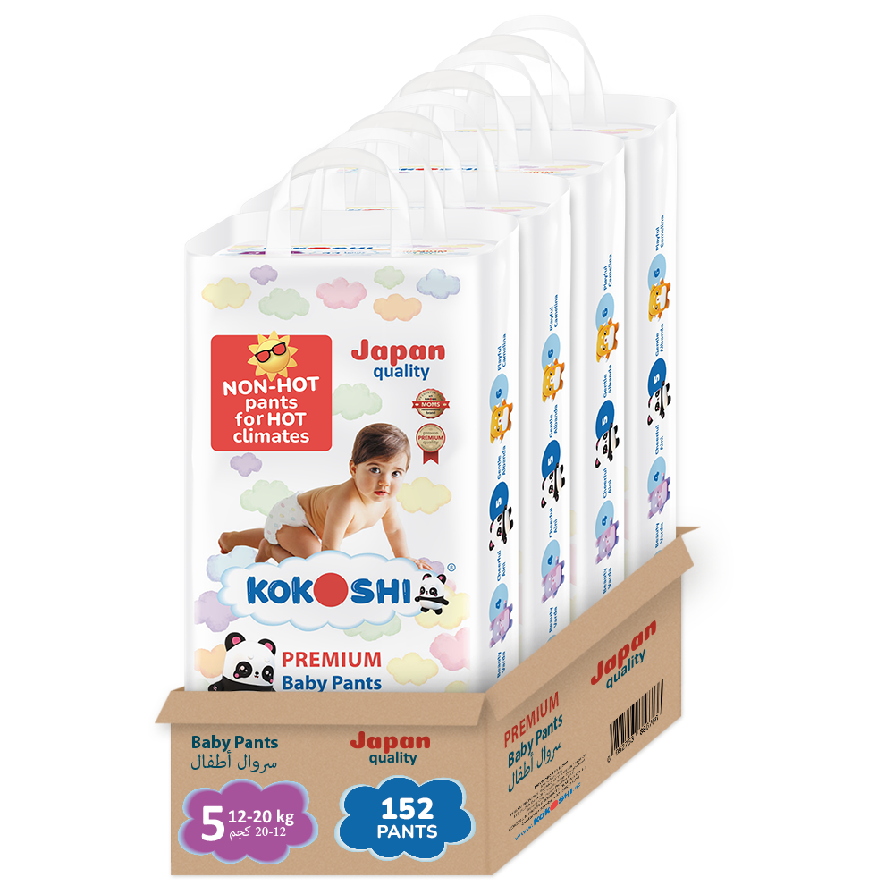 Kokoshi - Premium Baby Pants 12-20kg - Pack of 5 - 152Pcs