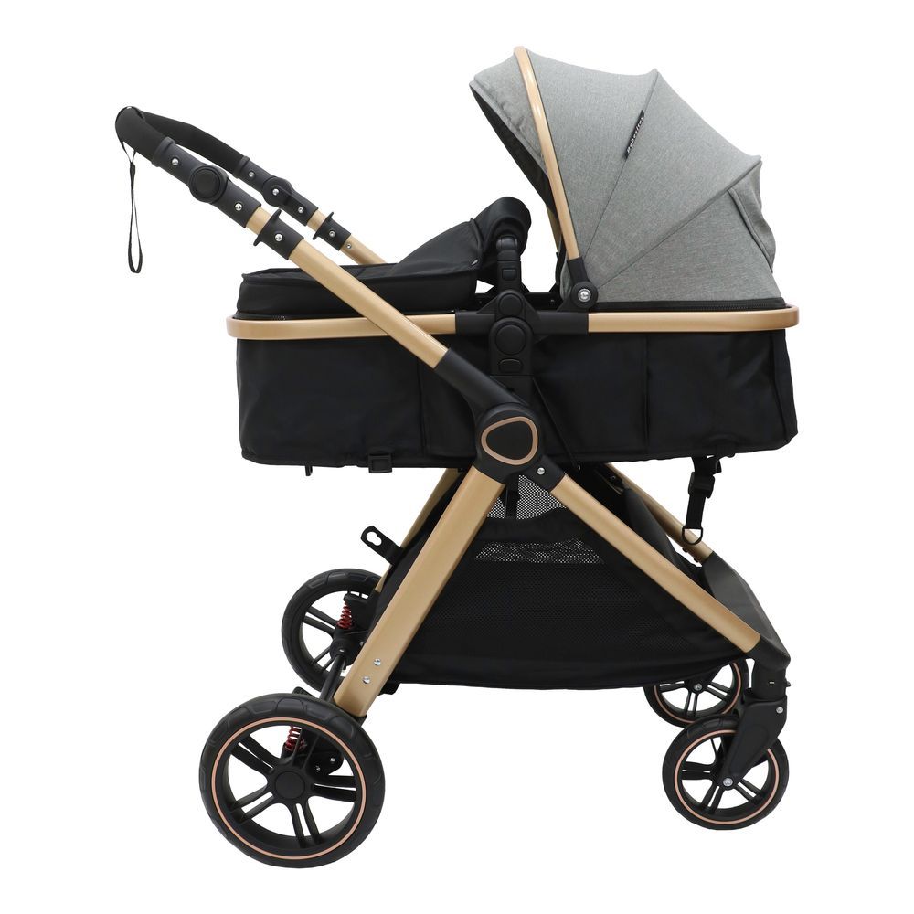 Bebesitos - Sturdy 3-In-1 Reversible Bassinet Stroller Pram - Grey