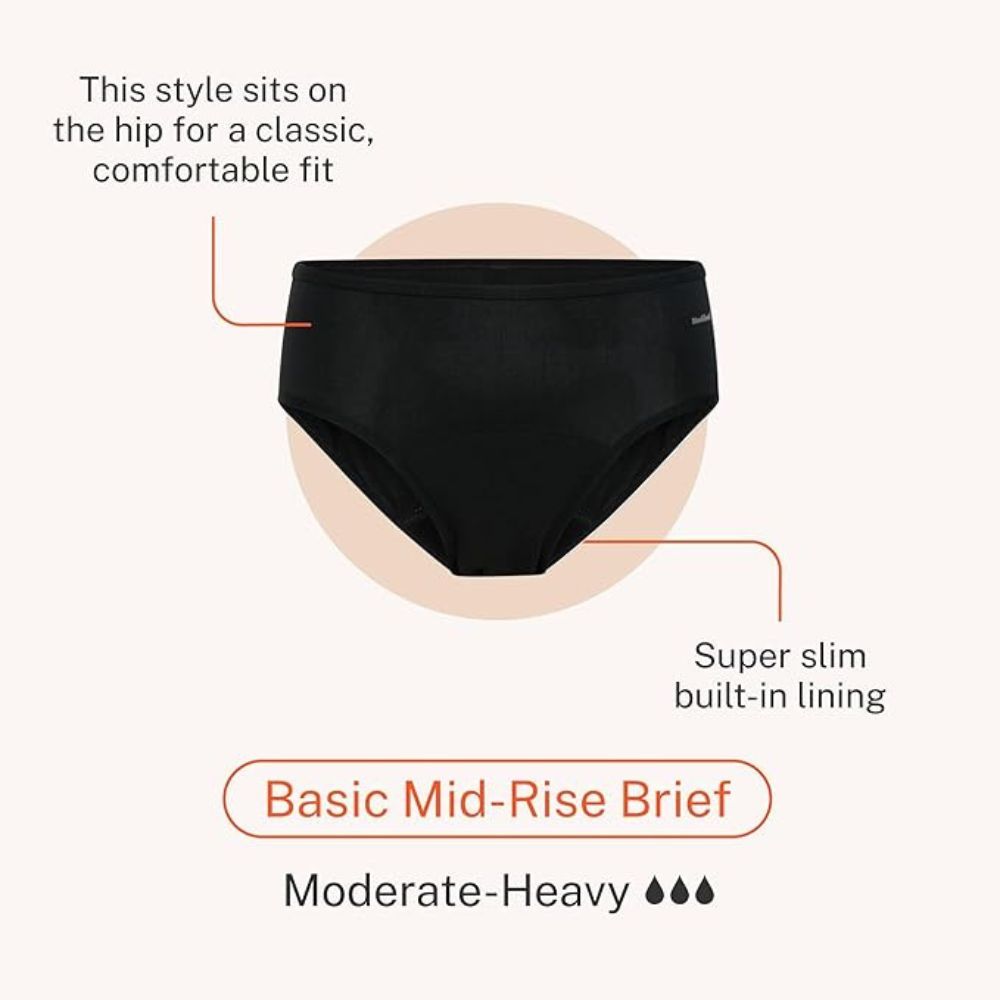 Modibodi - Period-Proof Mid-Rise Underwear - Black