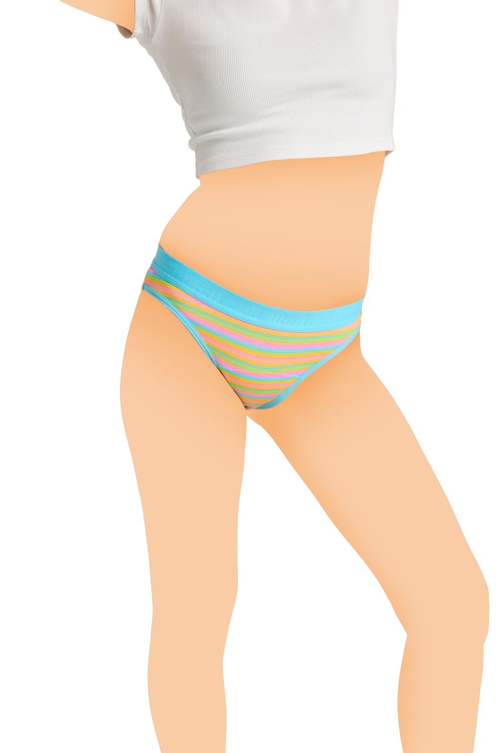 Modibodi - Period Proof Teen Bikini Underwear - Pony Stripe