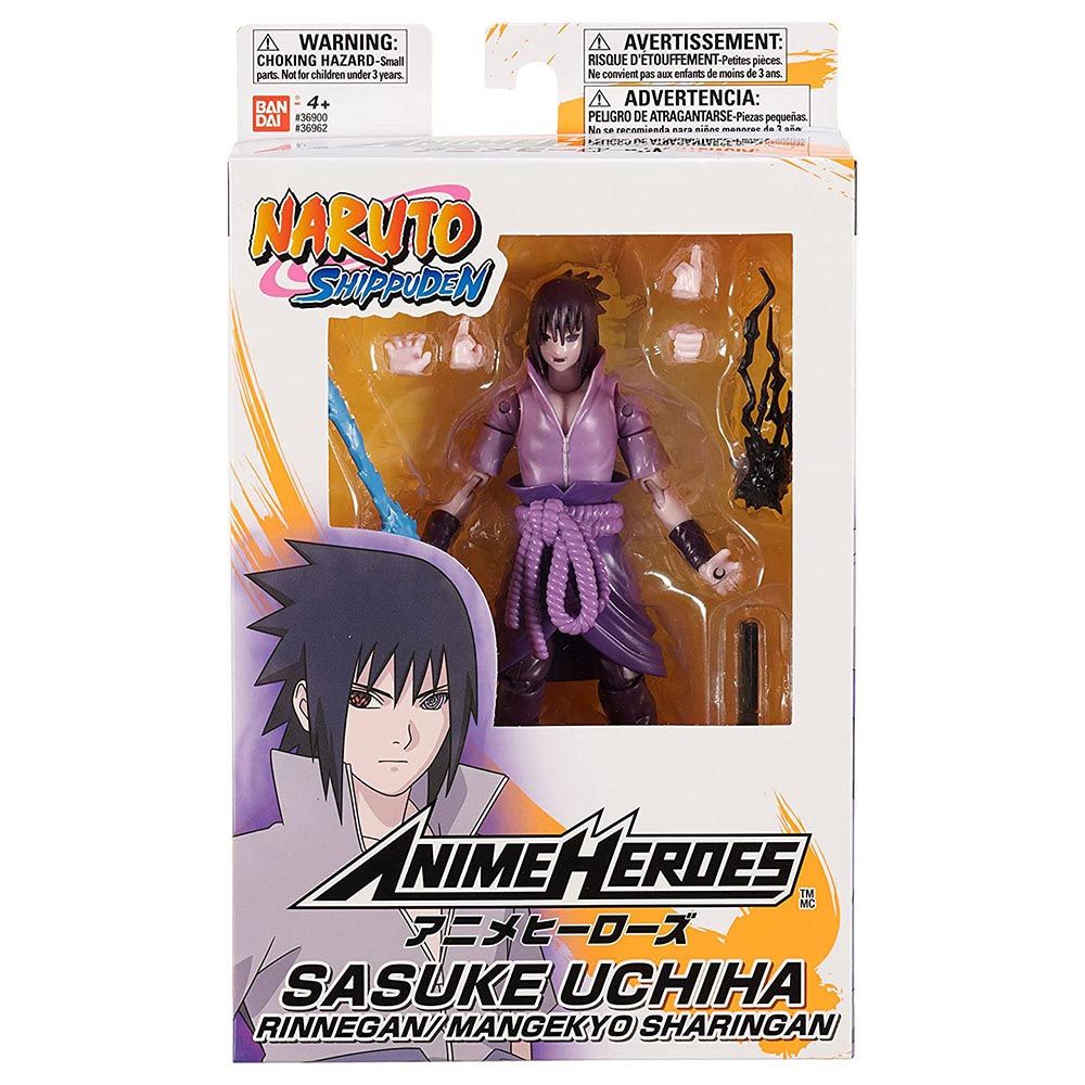 Bandai - Anime Heroes Naruto Uchiha Sasuke Figure - 6.5-Inch