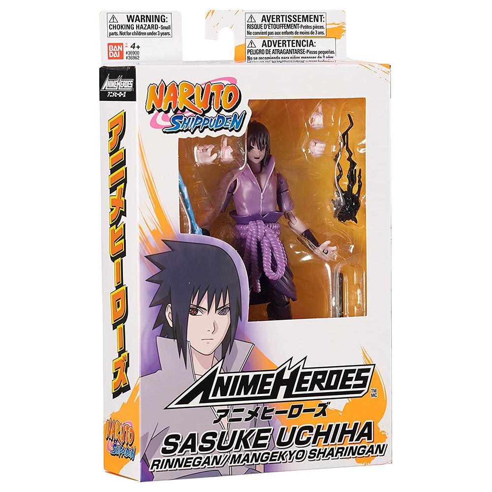 Bandai - Anime Heroes Naruto Uchiha Sasuke Figure - 6.5-Inch