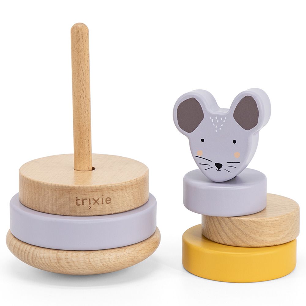 Trixie - Wooden Stacking Toy - Mrs. Mouse - Lilac