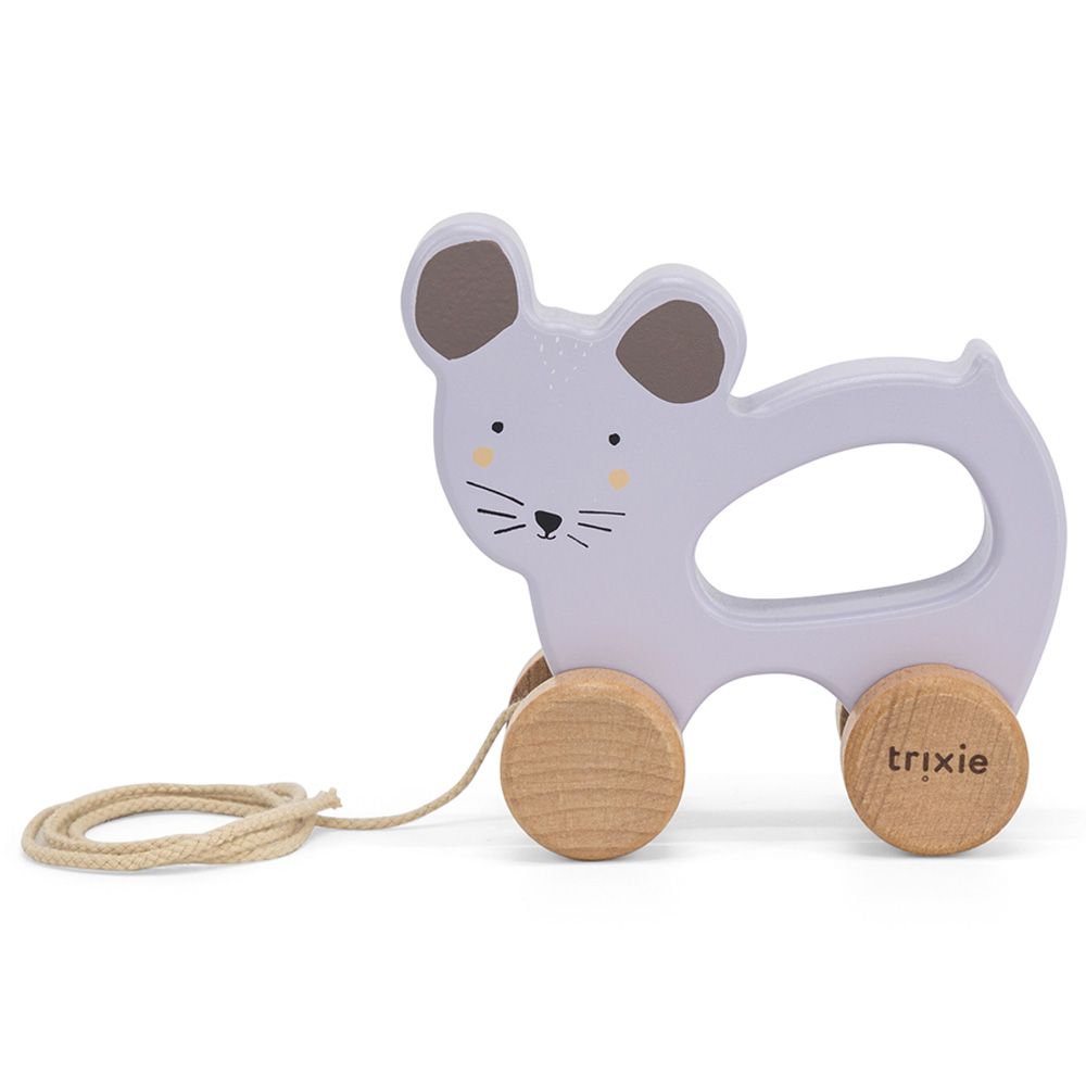 Trixie - Wooden Pull Along Toy - Ms. Mouse - Lilac