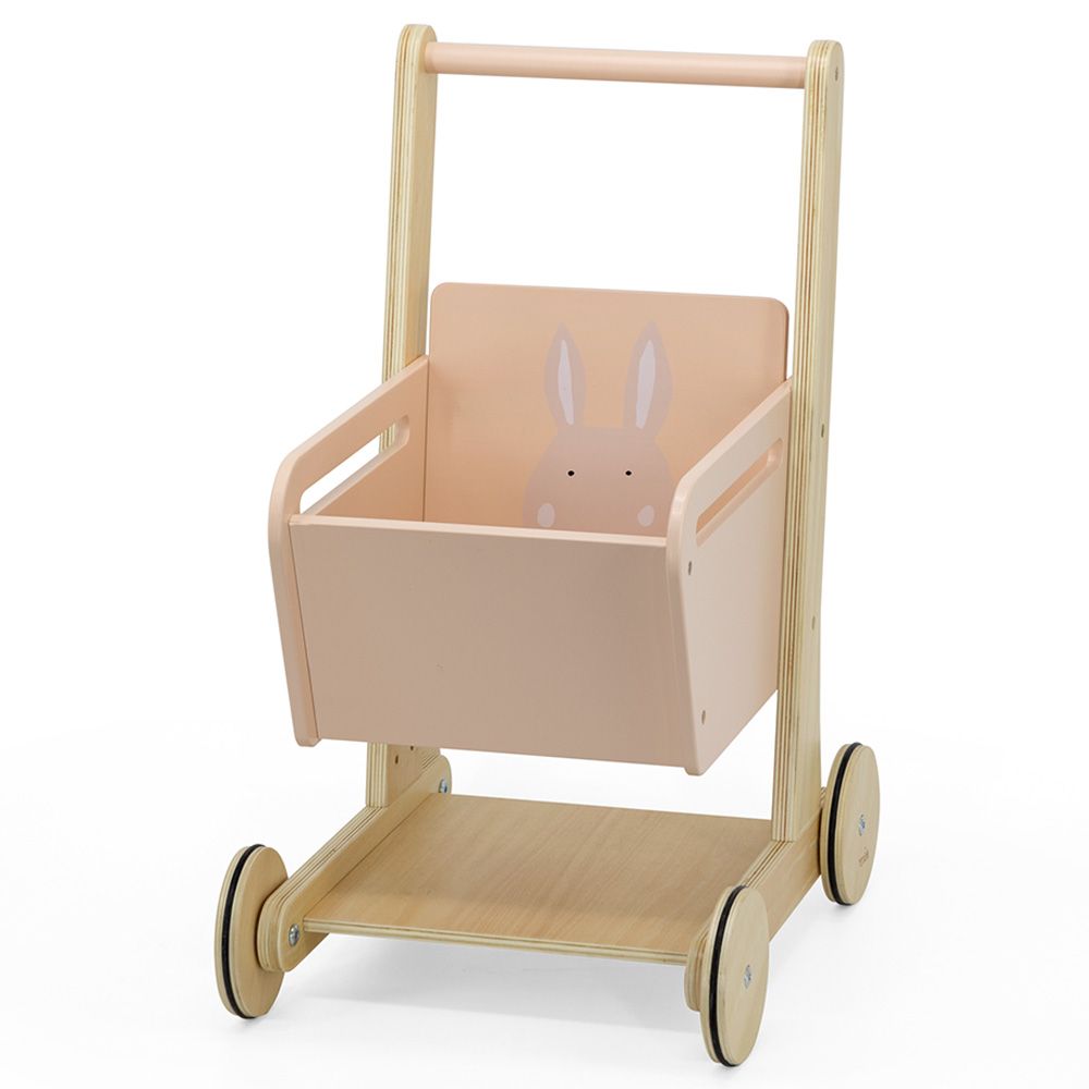 Trixie - Wooden Shopping Cart - Mrs. Rabbit - Pink