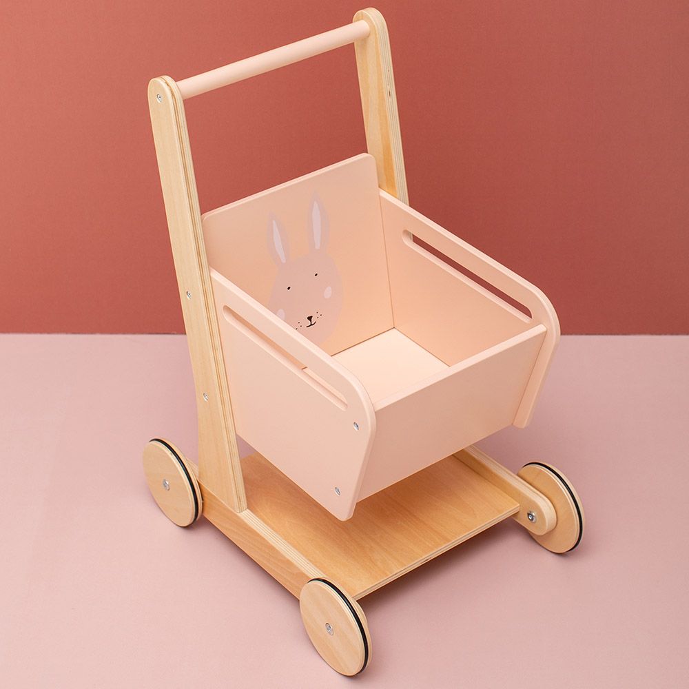 Trixie - Wooden Shopping Cart - Mrs. Rabbit - Pink