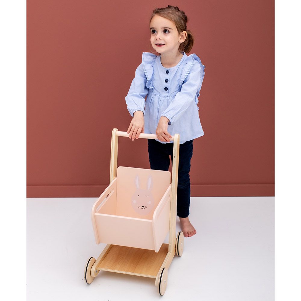 Trixie - Wooden Shopping Cart - Mrs. Rabbit - Pink