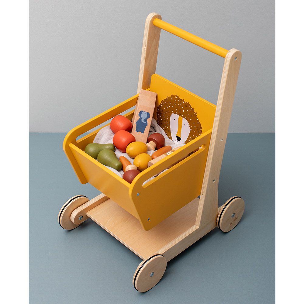 Trixie - Wooden Shopping Cart - Mr. Lion - Yellow