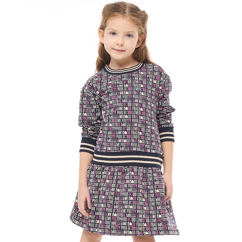 Victor and Jane - Girls' Stylish Printed Long Sleeves Dresses