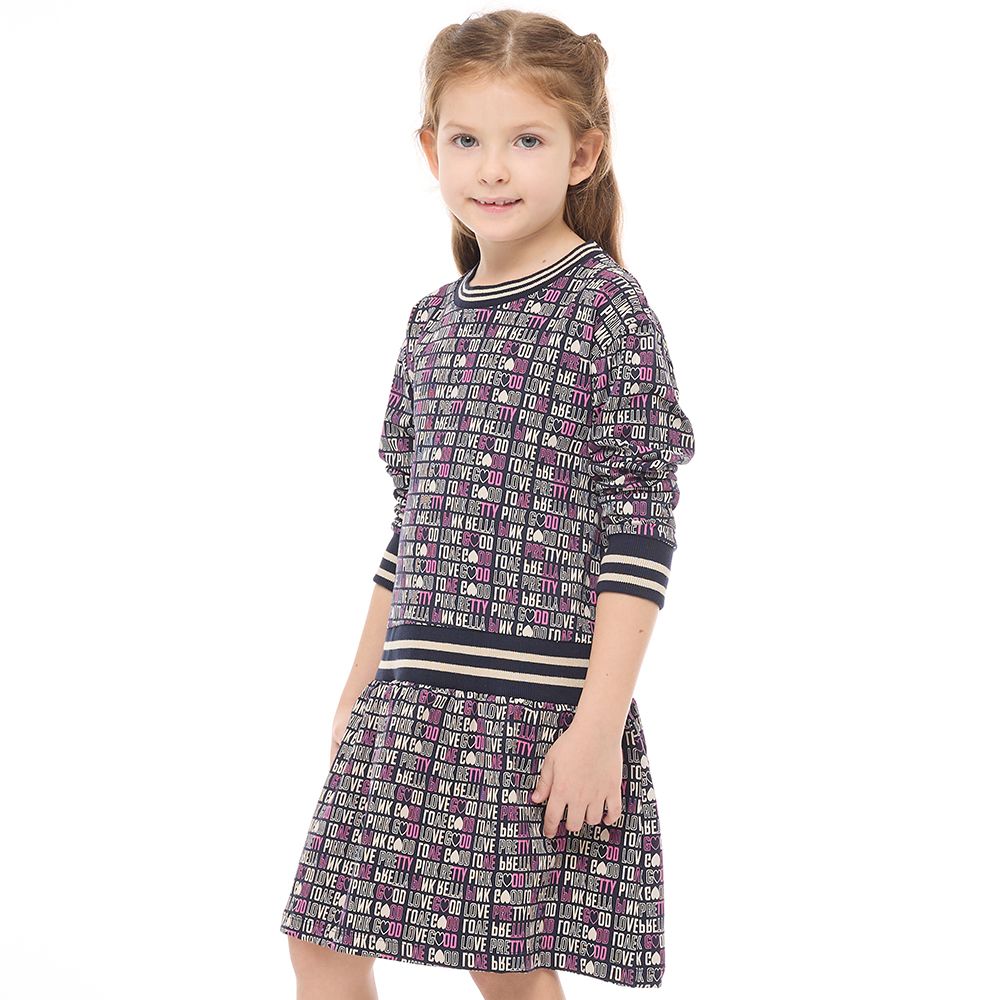 Victor and Jane - Girls' Stylish Printed Long Sleeves Dresses