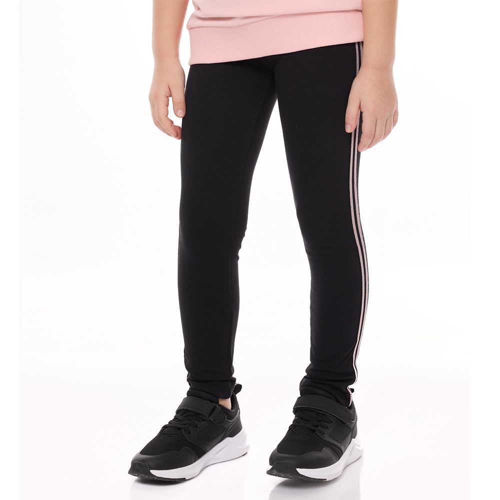 Victor and Jane - Girls 2-Piece Set - Pink Sweat Top & Black Leggings - 2 Pcs