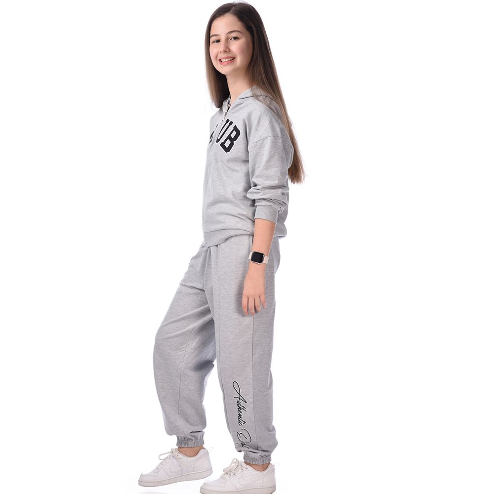 Victor and Jane - Girls Set - Co-ords Long Sleeve Sweat Top & Pants - Grey - 2 Pcs