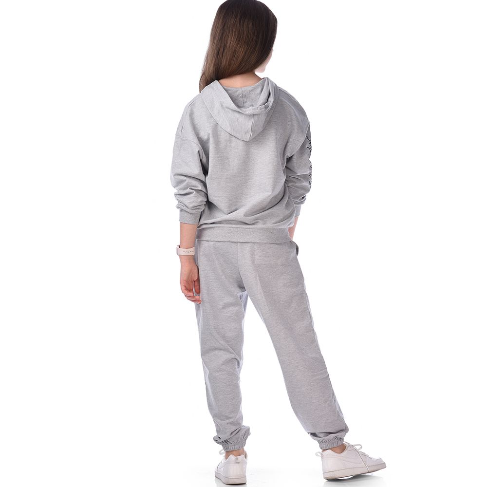 Victor and Jane - Girls Set - Co-ords Long Sleeve Sweat Top & Pants - Grey - 2 Pcs