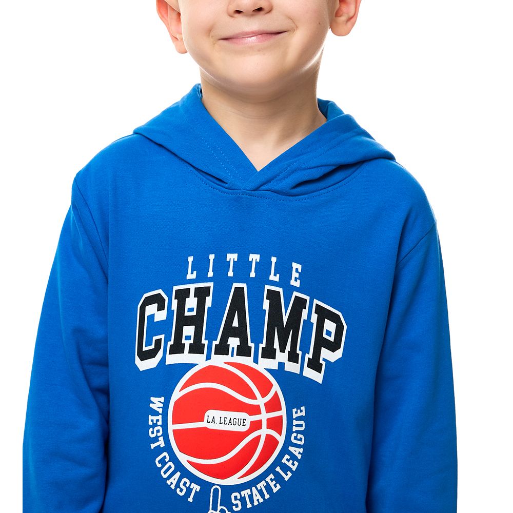 Victor and Jane - Boys' Cotton Hoodie - Blue